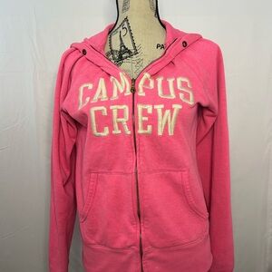y2k Pink Campus Crew Hoodie